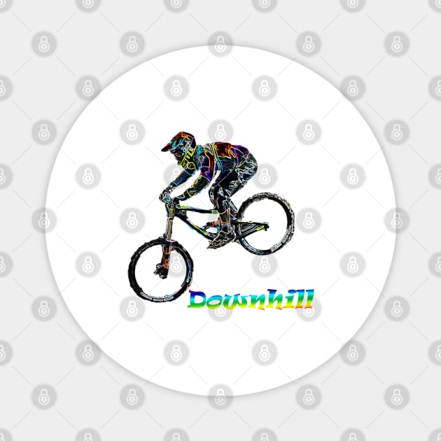 mtb downhill Magnet by rickylabellevie